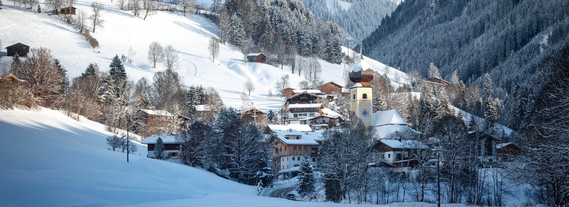 Ortsansicht Aurach im Winter
