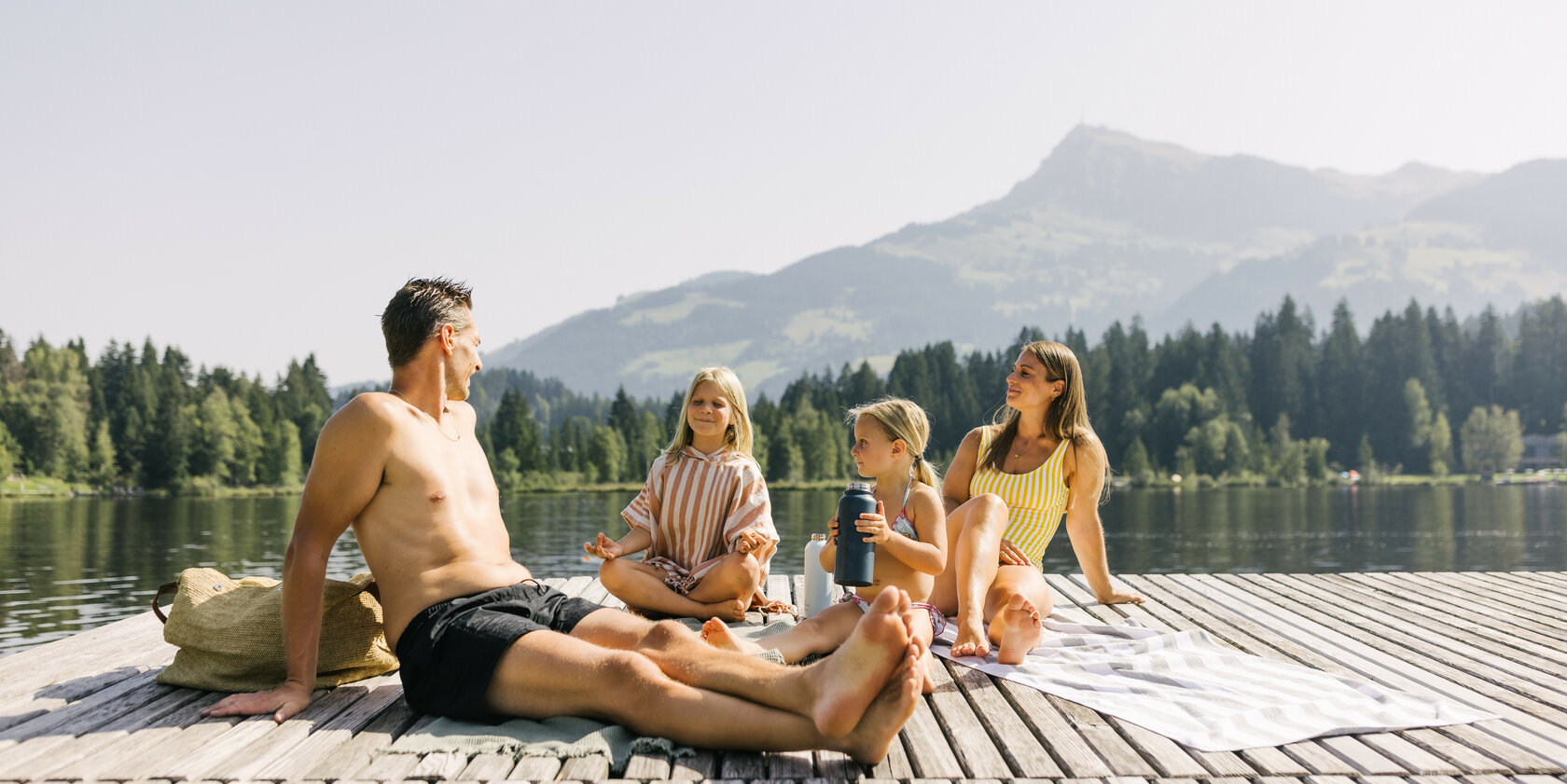 Swimming in Schwarzsee in Kitzbühel