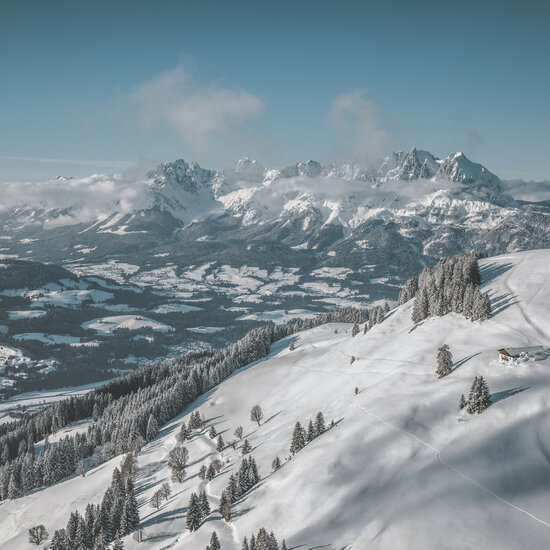 View during a ski tour in Kitzbühel
