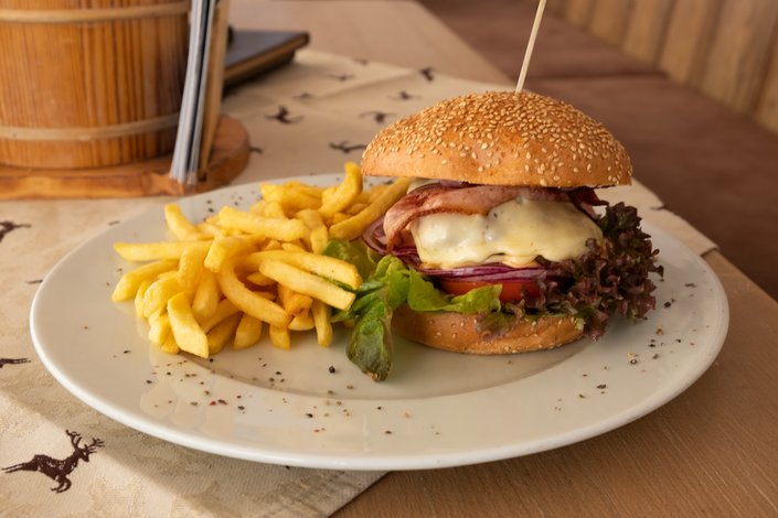 Burger and fries