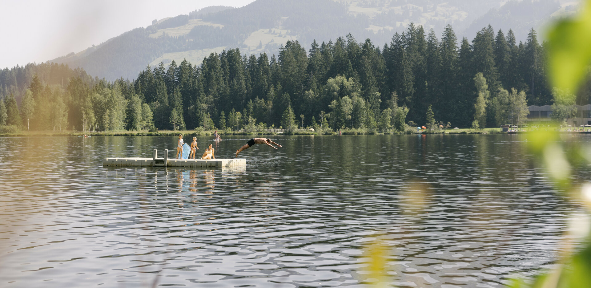 Swimming at Schwarzsee in Kitzbühel