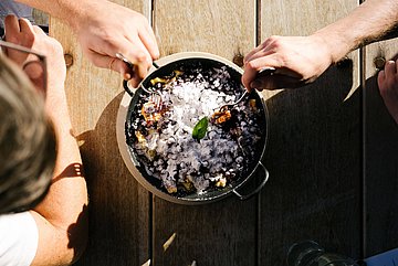 Moosbeerschmarrn in Pfanne