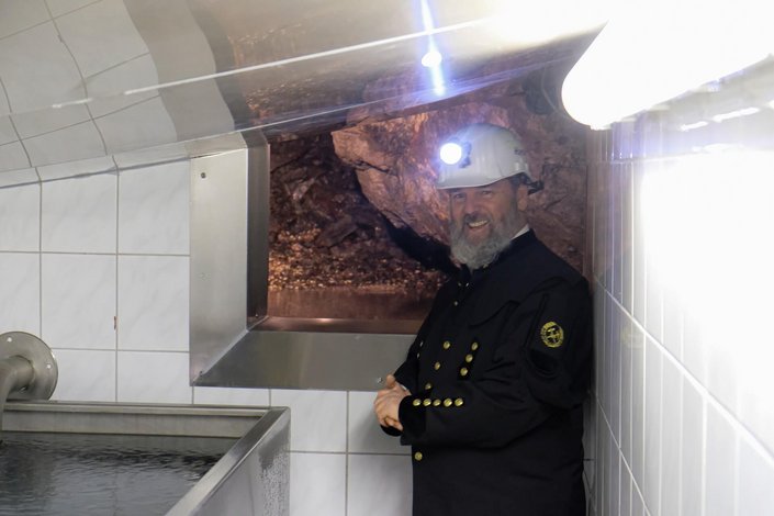Hansi Grander im Bergwerk 