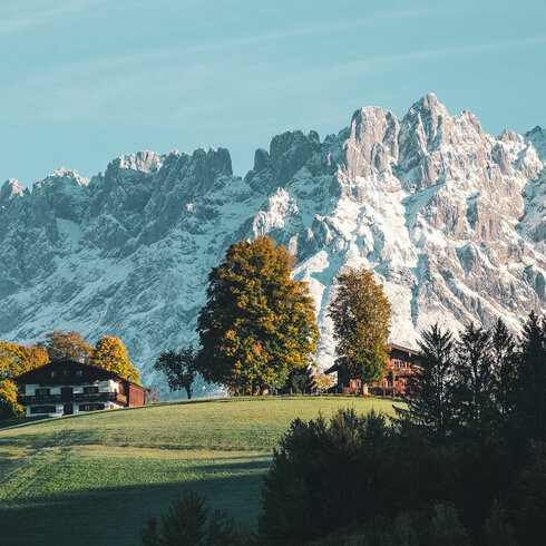 View of the Wilder Kaiser in autumn