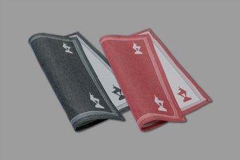 Stoff Servietten in Grau und Rot