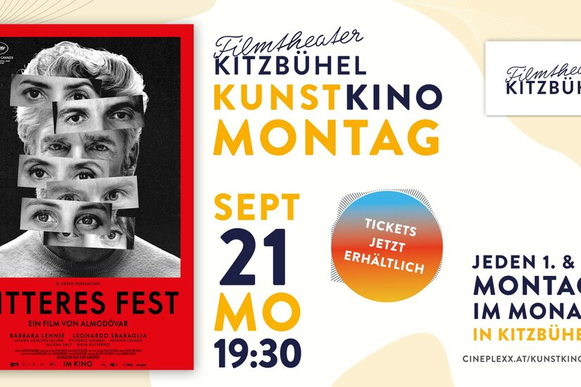 Filmplakat Bitteres Fest und Veranstaltungsinfos zum Kunstkino Montag im Filmtheater Kitzbühel.