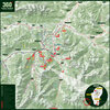 Die Bike-Karte der 360 Flow Trails zeigt die Mountainbike-Trails und Liftverbindungen im Gebiet rund um Kitzbühel.