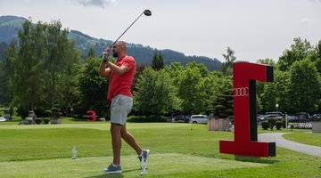 Golfer at the first hole
