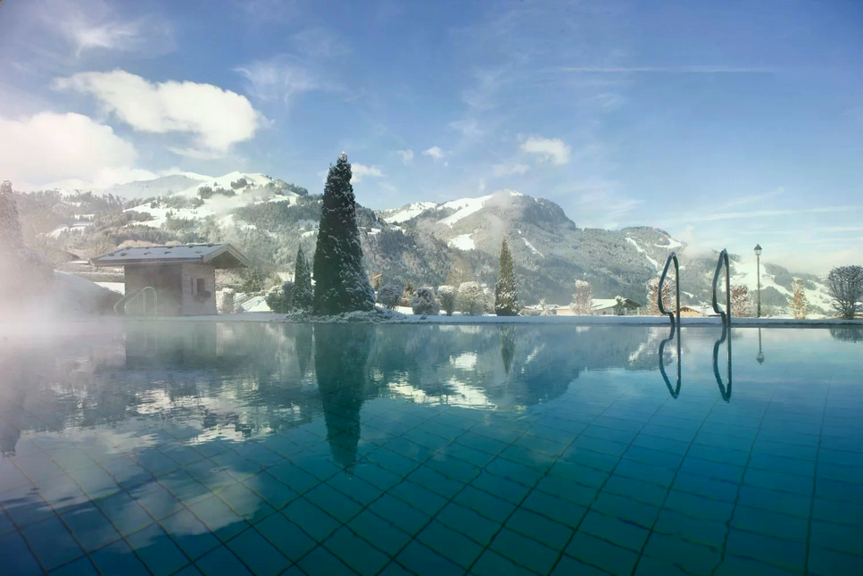 Outdoor Pool & Spa: Harmony Oasis at the Bichlhof Hotel