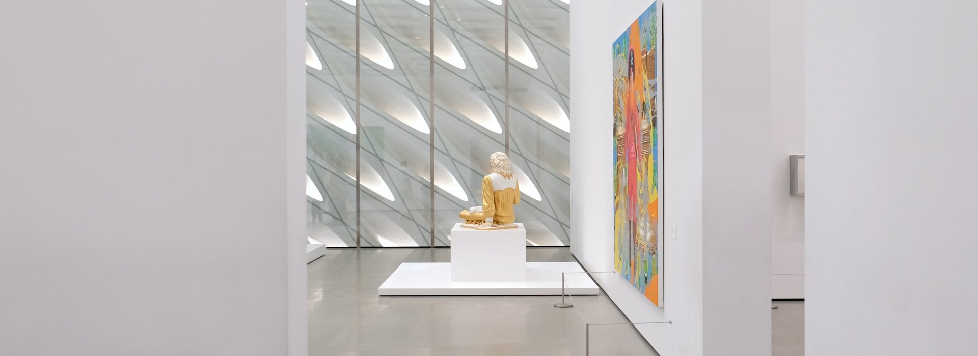Gallery Showroom with colorful pictures and white walls
