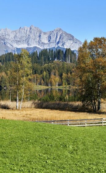 Schwarzsee mit Wilder Kaiser mit Schwarzsee