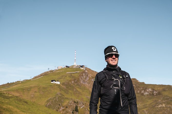 Paul mit dem Kitzbüheler Horn im Hintergrund