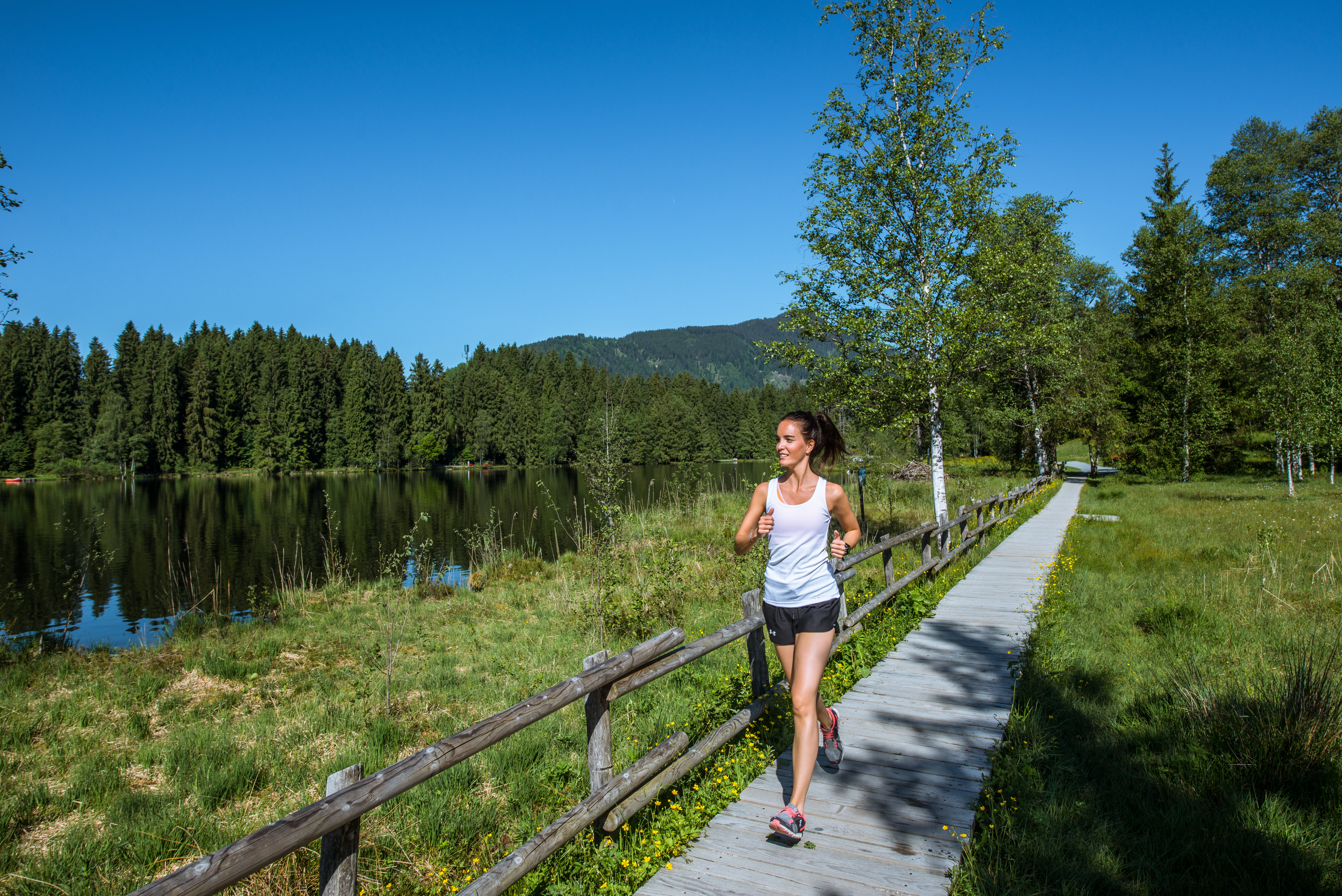 running on the black lake in Kitzbühel running on the black lake in Kitzbühel