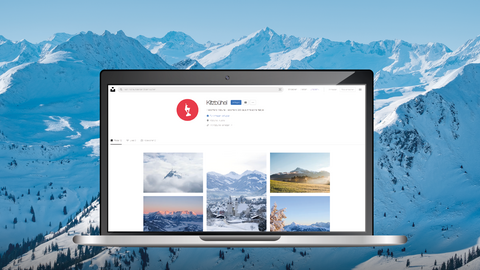 Bild eines Mockups von einem Laptop mit dem Kitzbühel Tourismus Unsplash Profil