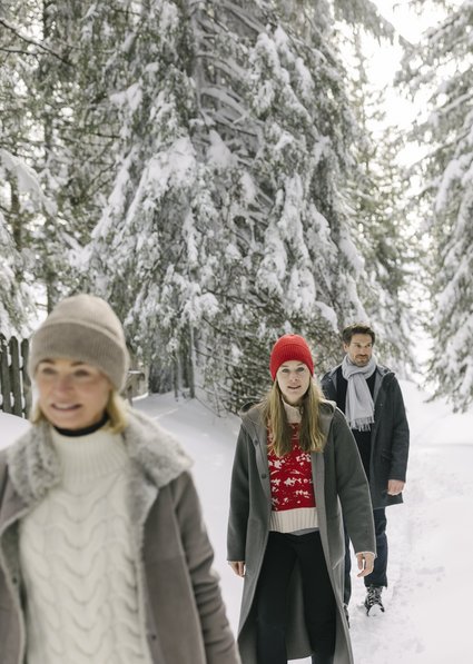 Gruppe beim Winterwandern am Hahnenkamm