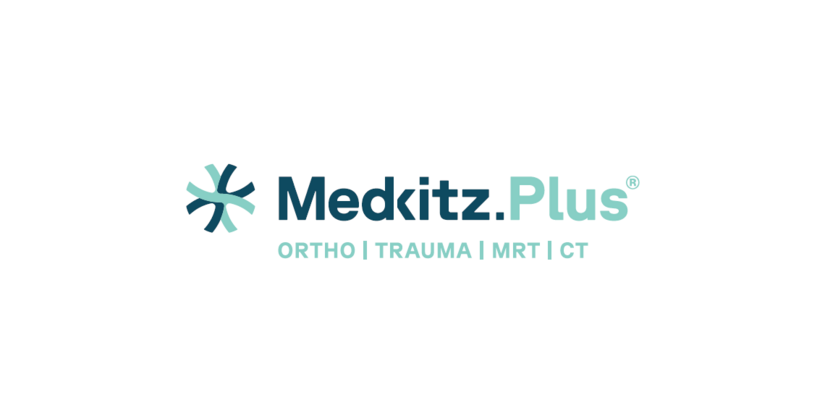 Logo von Medkitz.Plus mit einem stilisierten Sternsymbol und medizinischen Fachbereichen.