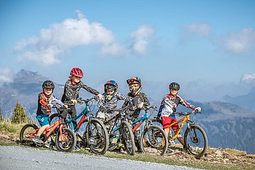 Kinder auf Mountainbikes