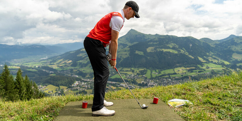 Golfers during the Golf the Streif tournament in Kitzbühel