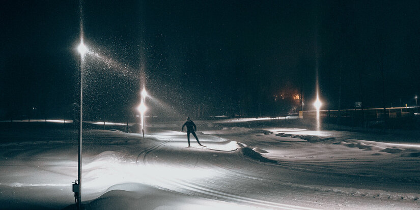 Night-time cross-country skiing at Kitzbühel Golf Club