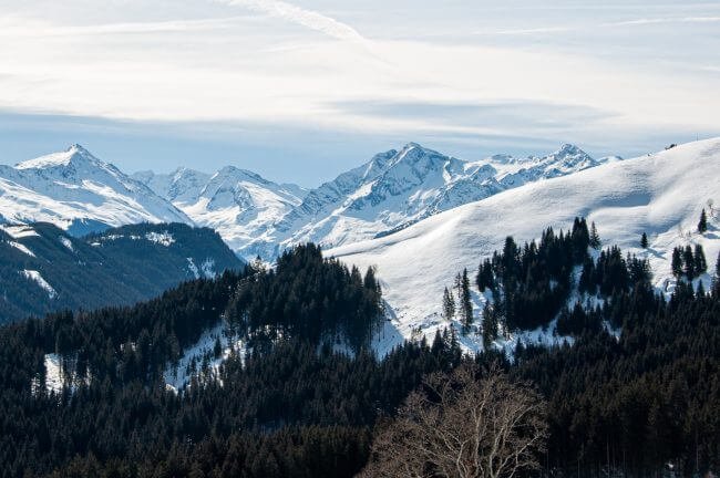 Mountain panorama in winter