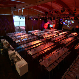 Evening event in the Palladium room with large tables