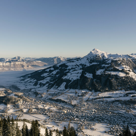 The town of Kitzbühel on a beautiful winter's day