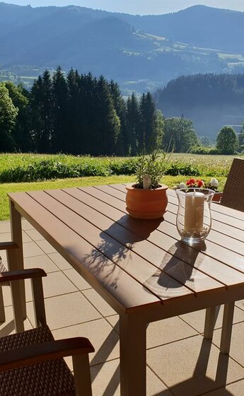 Terrasse mit Aussicht Sommer