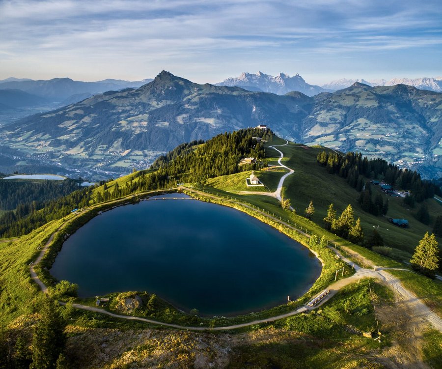 Panorama with mountains and a lake