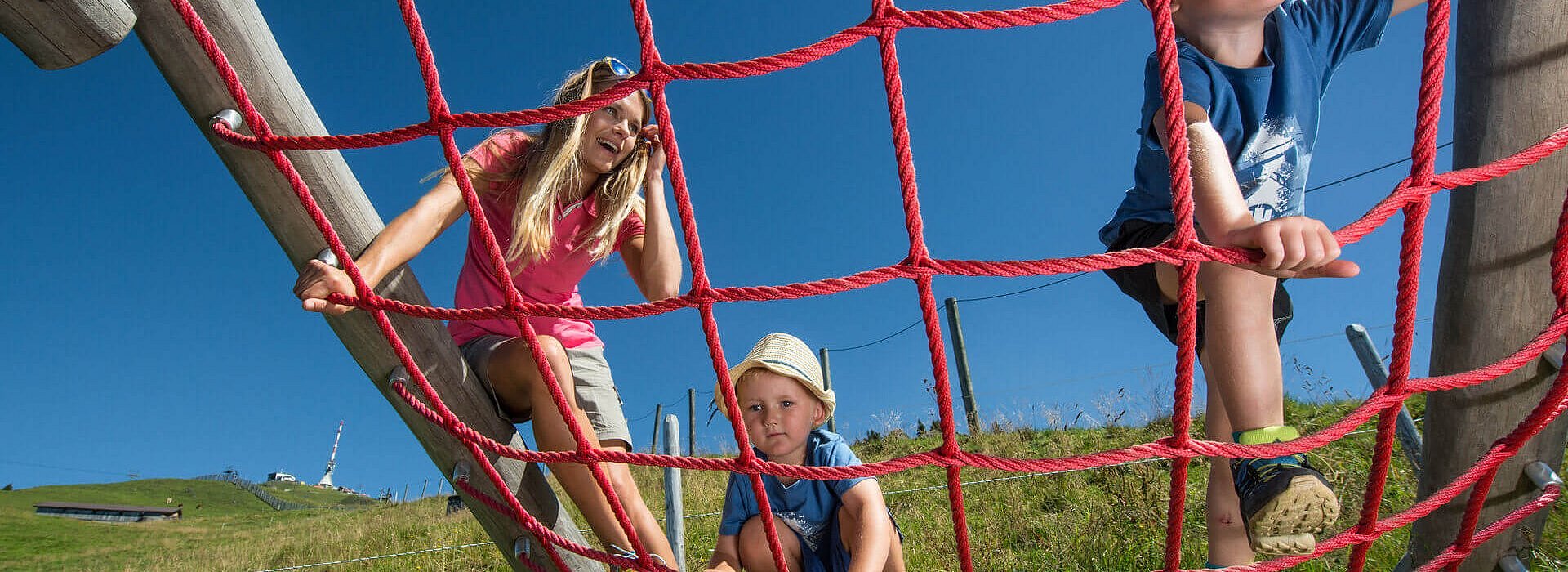 Children on climbing frame