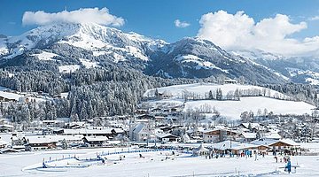 Winter panoramic view of Jochberg by Kitzbühel 