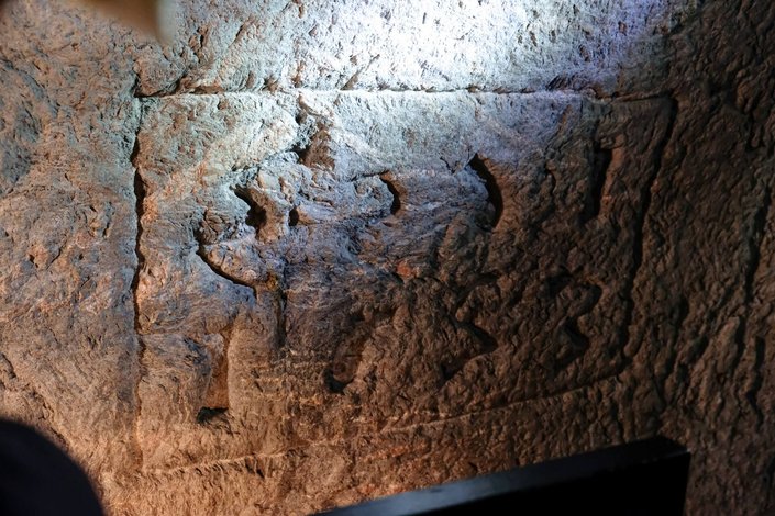 Markierung im Bergwerk