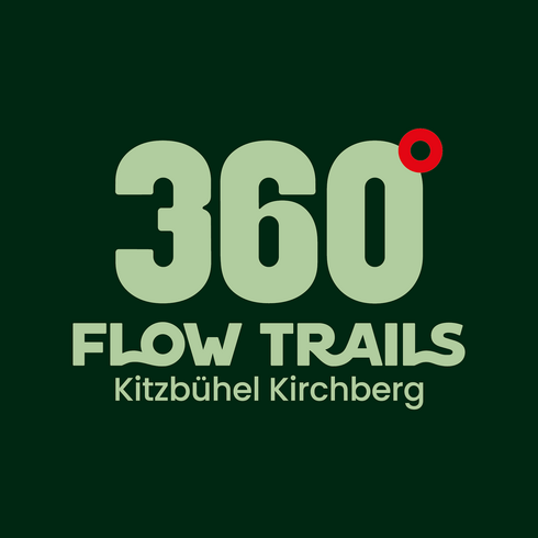 The logo features the text "360° FLOW TRAILS" in a modern font on a green background.