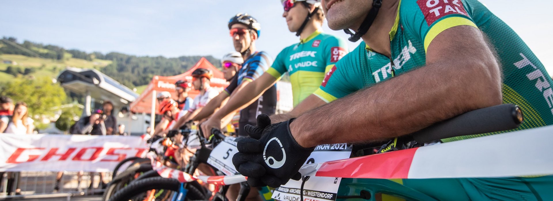 Mountainbiker am Start
