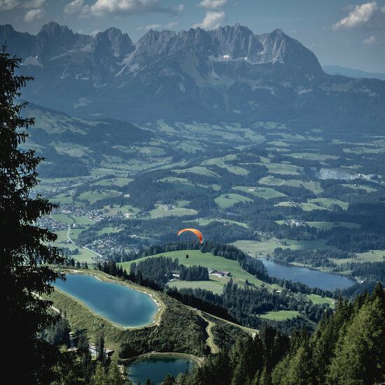 Paragliding down the Streif