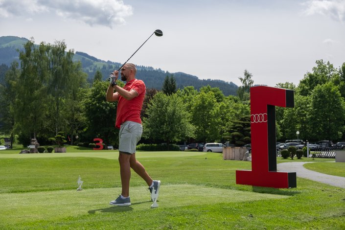 Golfer at the first hole