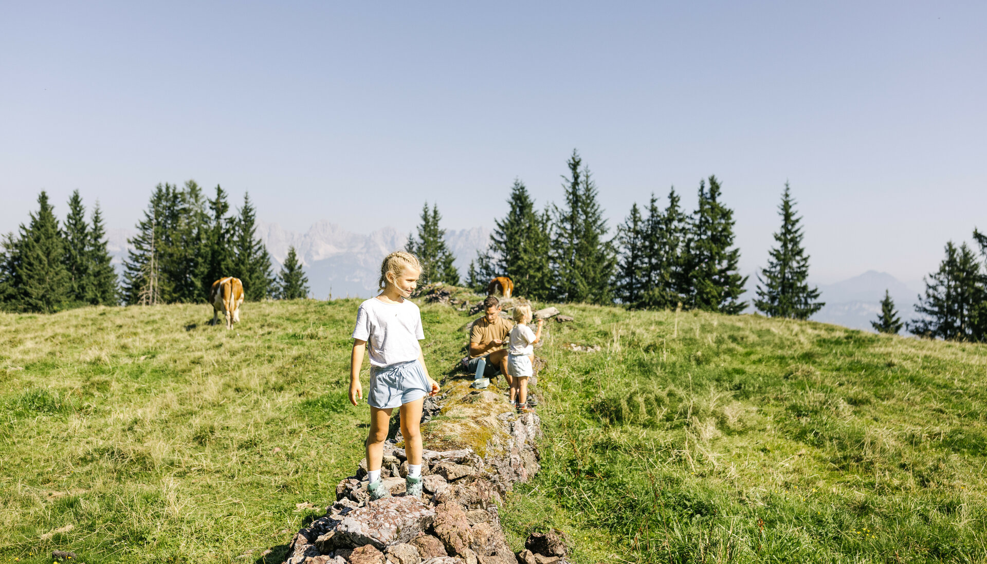 Familienurlaub in Kitzbühel  Ausflug auf den Hahnenkamm