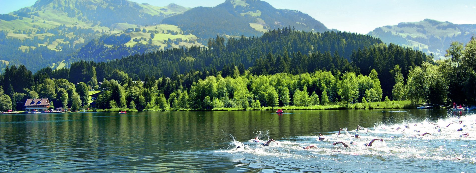 Triathlets in the Schwarzsee