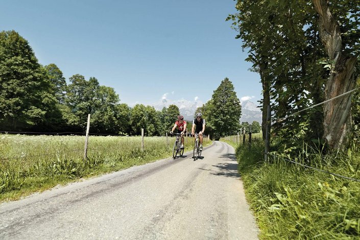 Road biking in the landscape of Kitzbühel 