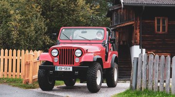 A red jeep