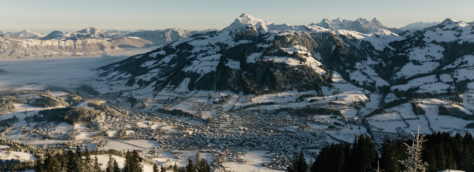 View of the Kitzbüheler Horn and the town of Kitzbühel