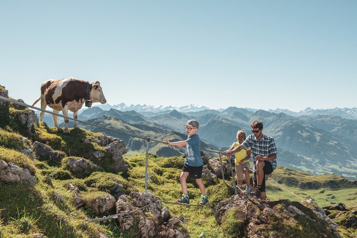 Kinder auf dem Kletter Pfad am Kitzbüheler Horn