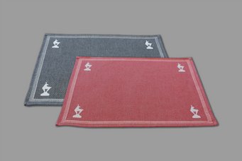 Tischset in Rot und Grau