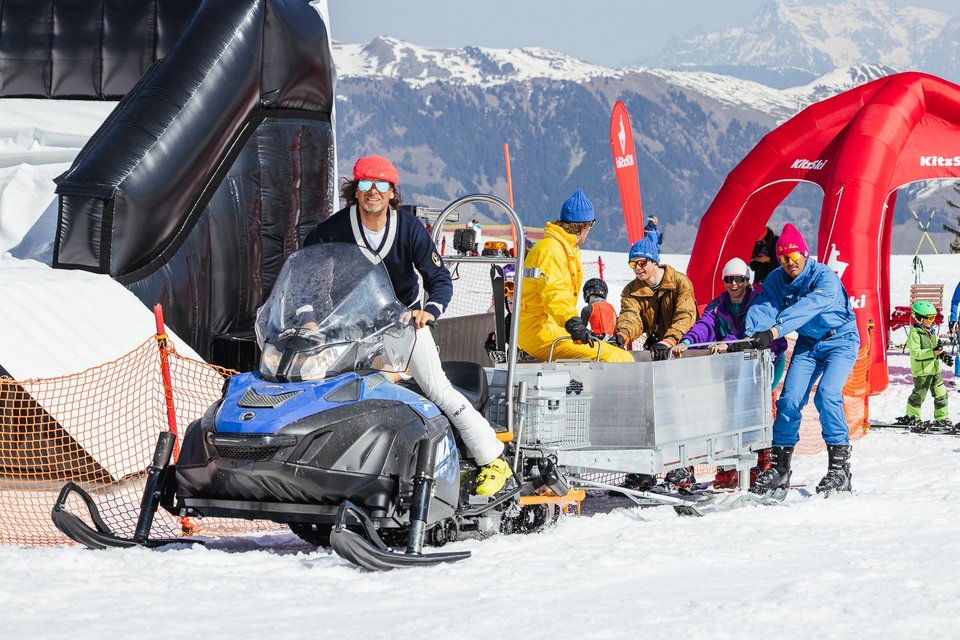 Visitors have fun in the snow