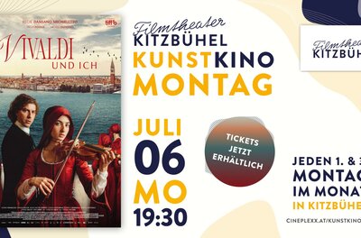 Vivaldi und Ich Ein Plakat für den Film "Wie das Leben manchmal spielt" mit einer Frau und einem Mann im Vordergrund. Die Veranstaltung findet am Montag, den 3. November, im Kunstkino Kitzbühel statt.