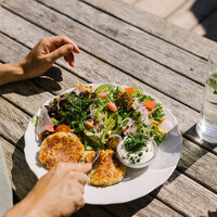 A healthy lunch at a mountain hut in Kitzbühel