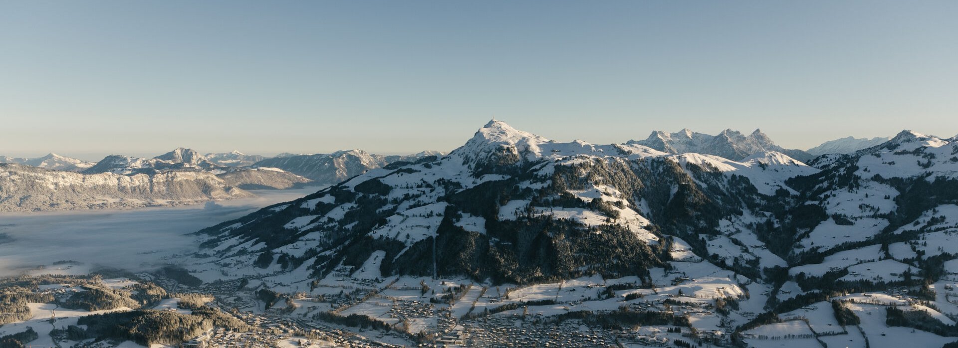 Kitzbühel landscape in winter Mountains in the snow