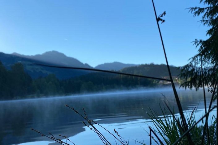 See mit Bergausblick