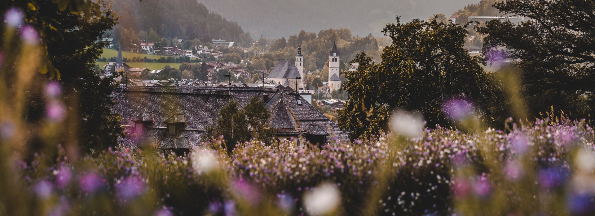 View over Kitzbühel and the church