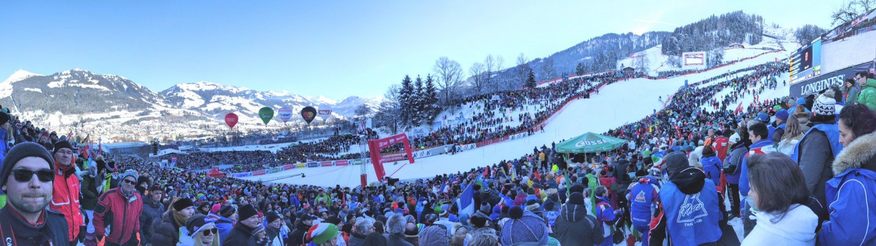 Zielgelände des Hahnenkammrennens